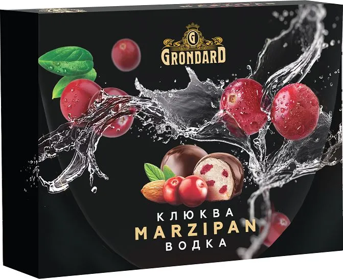  TM Grondard       (10186) Конфеты глазированные Марципановые Клюква и Водка, 98г  в Белебее