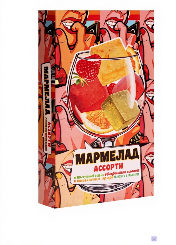  Мармелад АлкоАссорти(яблочный виски, клубничный просекко, апельсиновый вермут, лайм текила) 110г в Белебее