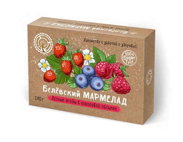 №2 Мармелад белевский на фруктозе 240г "ЛЕСНЫЕ ЯГОДЫ"  в Белебее